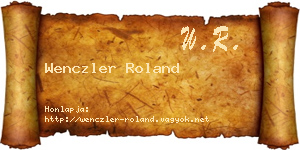 Wenczler Roland névjegykártya